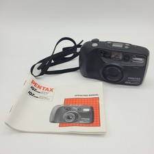 Pentax IQZoom EZY 35mm Point Shoot Film Camera With Instruction Manual Tested