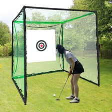 Adult Golf Practice Cage 2.5m Hitting Net With Iron Frame Baseball Training