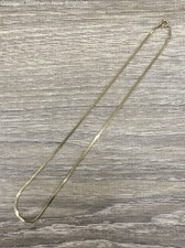 14K Yellow Gold Balestra Italian Flat Herringbone Chain Necklace 15 3/4" 3.35g