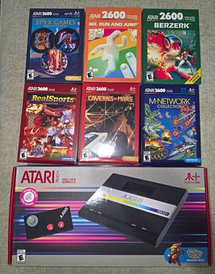 Atari 7800+ Console Bundle w/ Controllers, HDMI, Mixed Arcade Game Cartridges