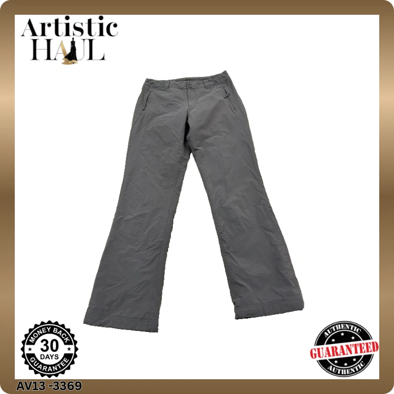 The North Face Women's Gray Nylon Pants Size M Regular Solid Logo