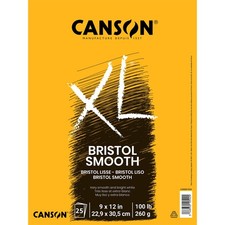 Canson XL Series Bristol Paper, Smooth, Foldover Pad, 9x12 inches, 25 Sheets 10