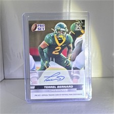 Pro Set Terrel Bernard Baylor Bears Rookie Autograph Football Card. rookie card picture
