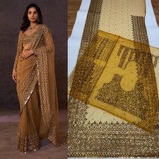 INDIAN SARI PAKISTANI WEDDING SAREE BLOUSE NEW BOLLYWOOD DESIGNER PARTY WEAR NEW