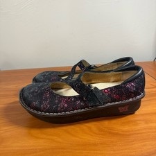 Alegria Dayna Mary Jane Leather Purple Pink Geometric Comfort Casual Shoe 40