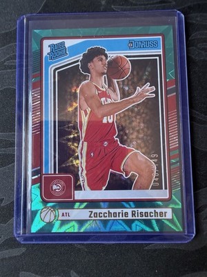 Zaccharie Risacher 2024-25 Panini Donruss Rated Rookie Teal Explosion RC /149