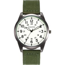Casotime Tactical Military Watch for Men Field-Tested Analog BlackGreen