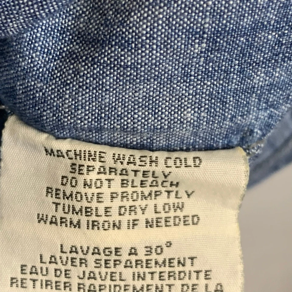 Camisa Denim & Supply Ralph Lauren Mujer Pequeña Perla Snap Chambray Americana Foto 3 de 4