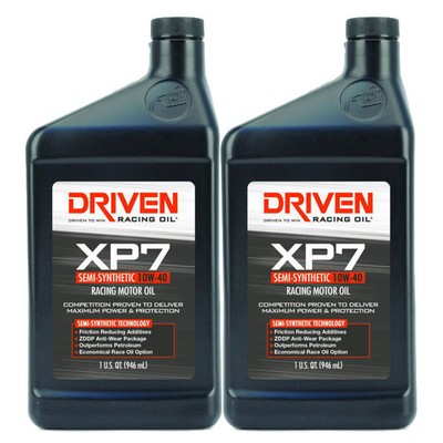 Driven Racing Oil 01706, XP7 Racing Oil, Semi-Synthetic 10W-40, 2 Quarts