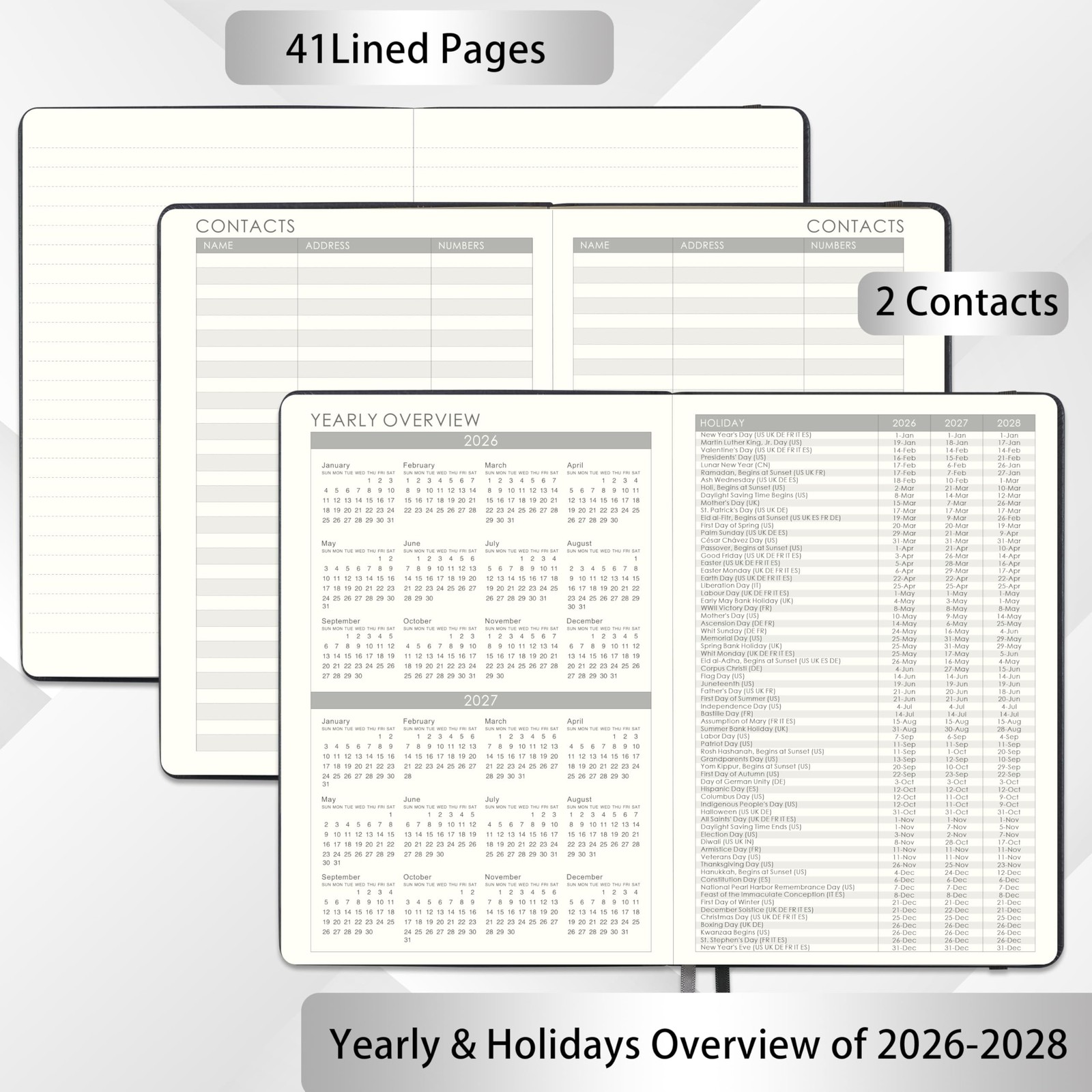 2026 Planner - Weekly Monthly Calendar from January - December 2026, 5.85'' x...