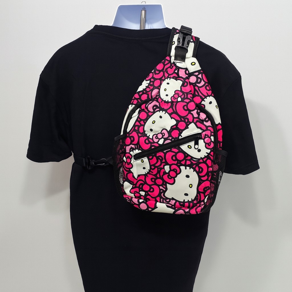 Hello Kitty Sling Backpack Bag  Pink/White