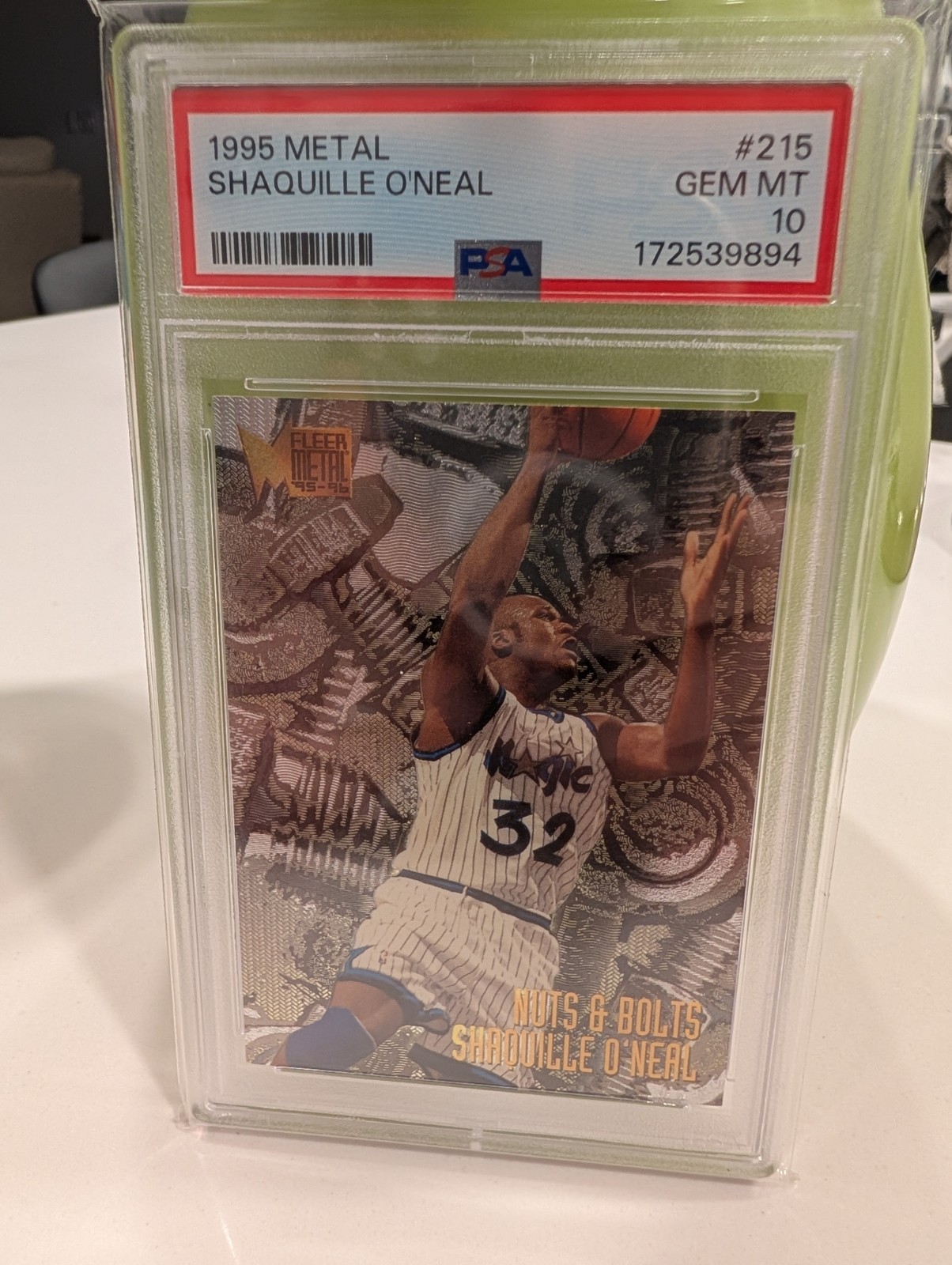 SHAQUILLE O'NEAL 1995 Fleer Metal Nuts & Bolts #215 PSA 10 Gem Mint - NEW CERT! view 4