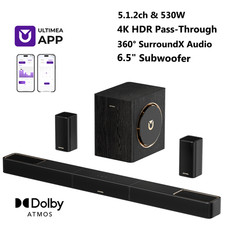 ULTIMEA 5.1.2 Wireless Surround Sound System for TV, Dolby Atmos Sound Bar 530W