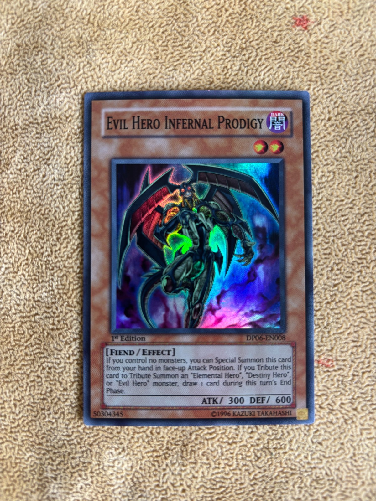 Yugioh Evil Hero Infernal Prodigy DP06-EN008 Super Rare 1st Edition LP