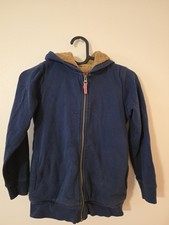 Carter's Boys Full Zip Fleece Hoodie Hooded Pockets Solid Blue Size 8