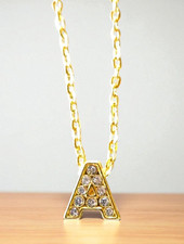 Letter A Crystal Necklace   Sparkling Alphabet Pendant Jewelry Gift for Women