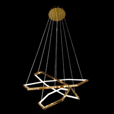 Modern Gold LED Geometric Chandelier 31"