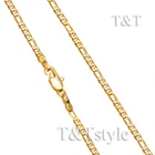 T&T 2.5mm 18K Gold Filled Figaro 3+1 Chain Necklace (CF102J)