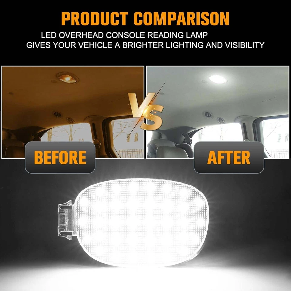 LED Overhead Dome Reading Light Panel+Lamp Cover For Ram Sebring Stratus Liberty Foto 4 de 4