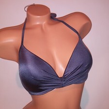 Shade Shore Swim Bikini Top 36B Solid Purple Halter Lightly Padded Underwire