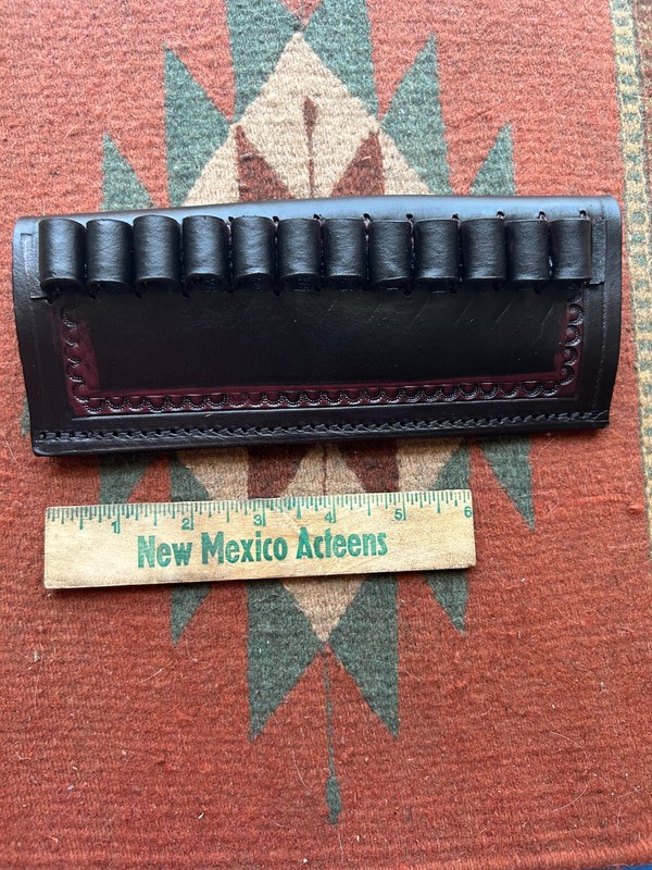 Cartridge Belt Slide Holder Leather Dark Fits 38Special 357 Mag Bullet Carrier