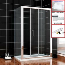 Sliding Shower Door Cubicle Enclosure and Tray Side Panel Riser Kit 1000-1700mm
