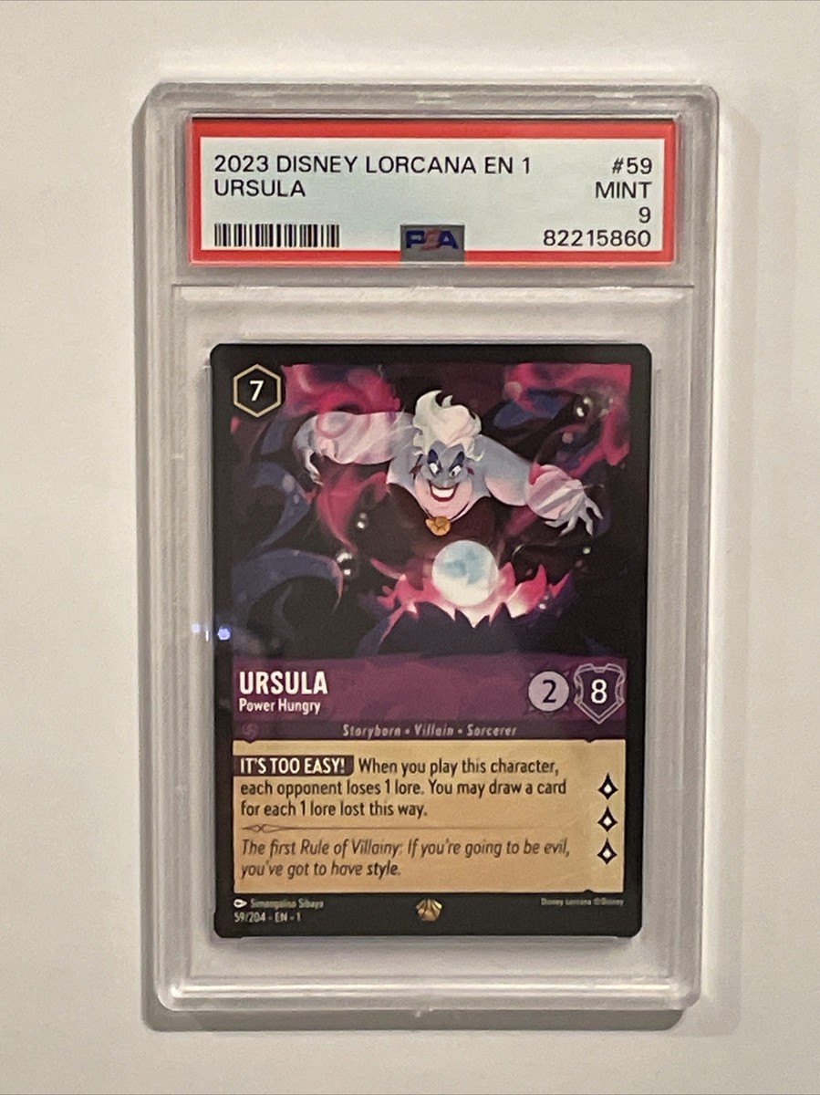 【Ursula】猫 2023 Disney Lorcana Ursula Power Hungry 59/204 Non Foil PSA 9 Mint