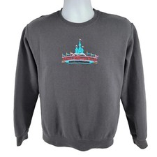 Walt Disney World Embroidered Sweatshirt Size S Gray Magic Kingdom 50/50
