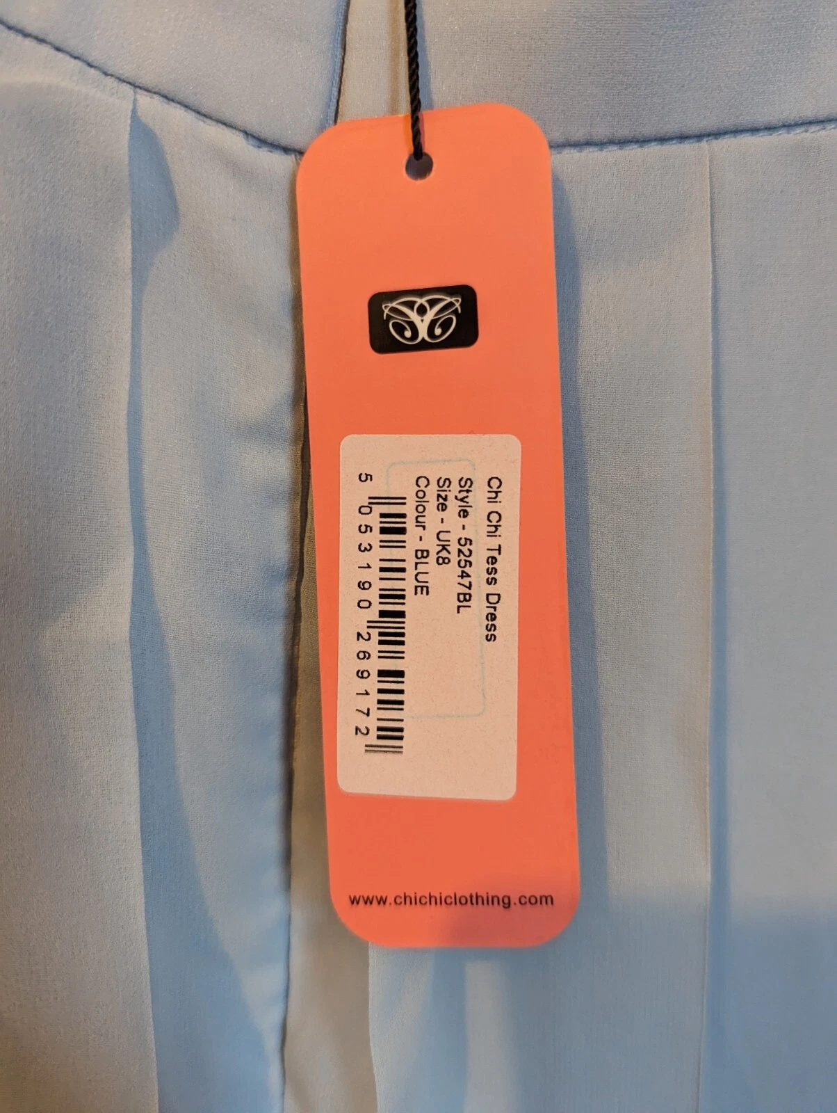 VETEMENTS Abito da damigella d'onore blu ChiChi o abito da ballo UK 8 nuovissimo con etichette