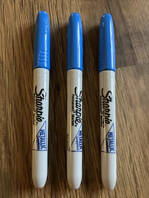 Sharpie Original Classic Fine Permanent,METALLIC SAPPHIRE BLUE Bullet(3  MARKERS) UK