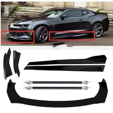 Front Bumper Lip Spoiler Splitter Side Skirt Body Kit For Chevrolet Camaro