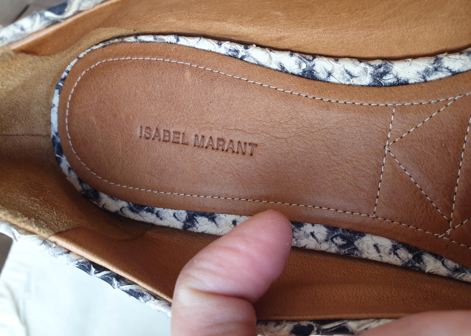 Isabel Marant Python Print Bow Ballet Flats 37 - image 8