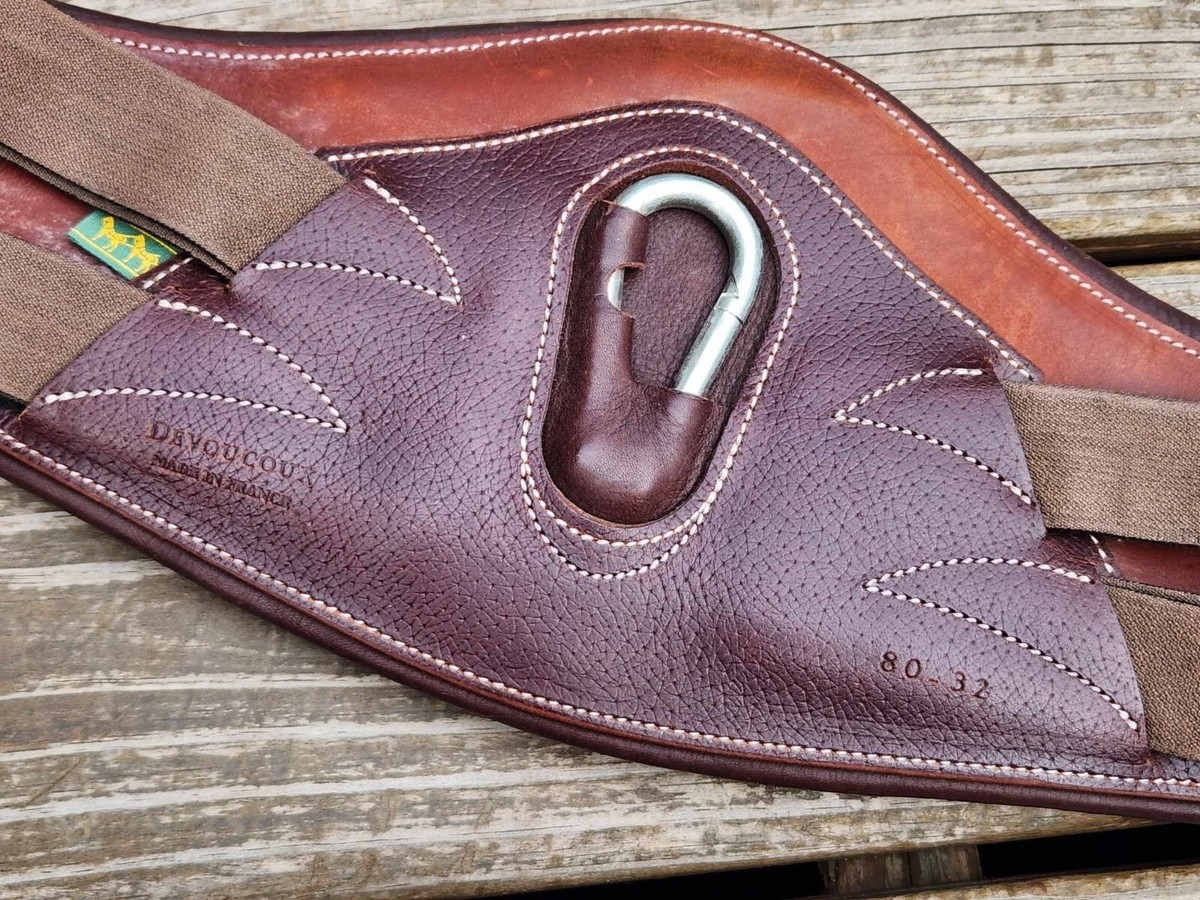 Ceinture De Dressage Devoucoux V-Strap Bicolore Marron - Anatomique Rembourrée, 32-80 Cm, Neuve