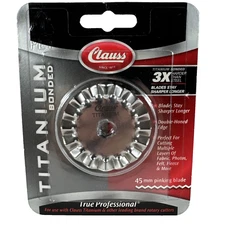 NEW  OLD STOCK Clauss 45mm Titanium Bonded Rotary Cutting Wheel Pinking Blade