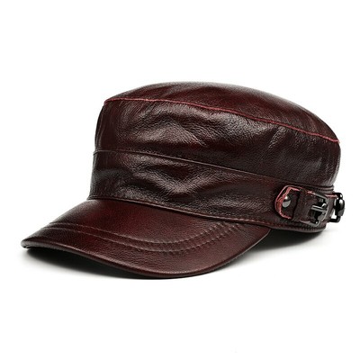 Real Leather Caps for Men Winter Hat 