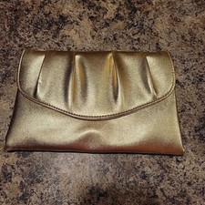 VTG Avon Gold Tone Evening Bag Clutch Purse Snap Closure Box 1980s