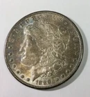 1889  Morgan Dollar  Nice Lustrous  AU Toned Coin Pleasing Original
