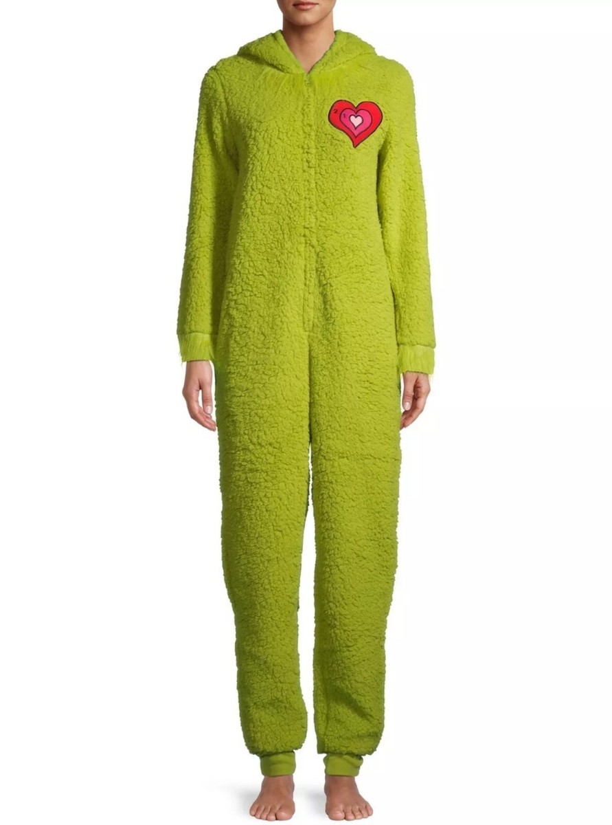 NEW family matching Grinch Christmas One Piece Hooded Pajamas Union Suit  child