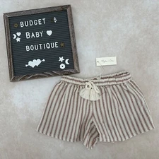 NWT RYLEE + CRU Amber Stripe Solana Shorts Size 8-9Y