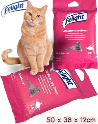 Disposable Cat Litter Tray Liners Drawstring Bags Extra Strong Hygienic 50x38cm - Afbeelding 1 van 4