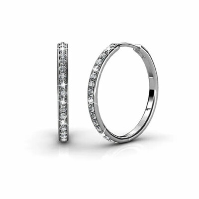 Earrings Cate Chloe Bianca 18k White Gold Hoop Earrings with