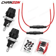 10PCS Glass Inline Tube Auto Panel Mounted Fuse Holder Screw Socket Hold 5x20 mm