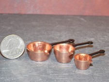 Dollhouse Miniature Copper Cook Pots set 1:12 inch scale D152 Dollys Gallery