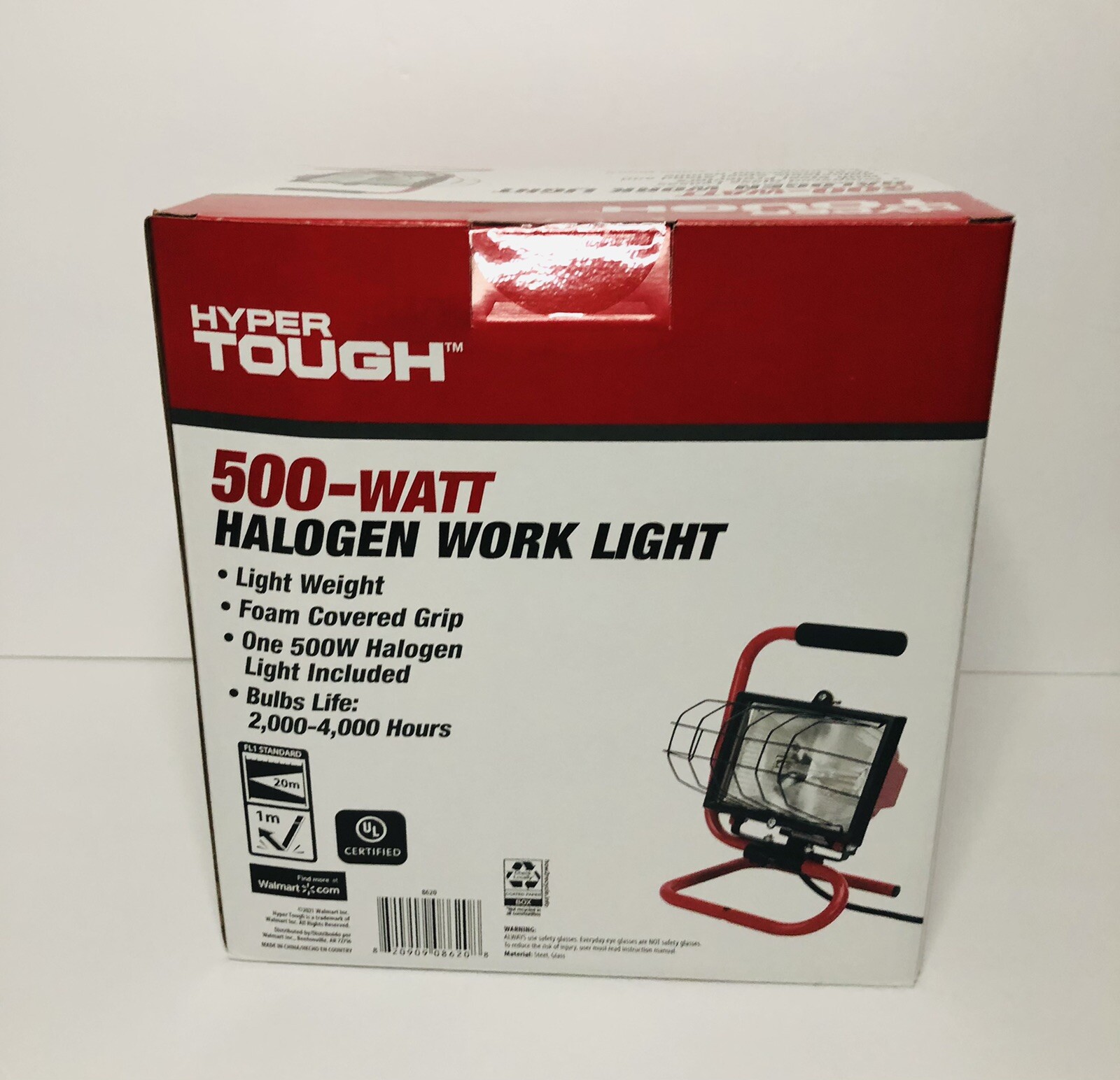 Hyper Tough 500 Watt Halogen Work Light Tempered Glass Lense 4' cord