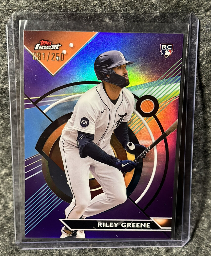 2023 Topps Finest Riley Greene Purple Refractor 081/250 Detroit Tigers RC #10