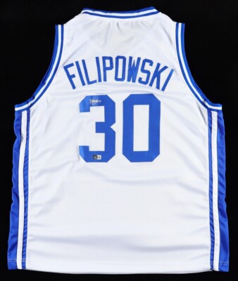 Kyle Filipowski Signed Duke Blue Devils Jersey (Beckett) 2024 1st Rnd Draft  Pk