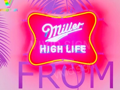 US STOCK Miller High Life Miller Lite Beer 20''x16'' Neon Sign Lamp Light HD Vivid