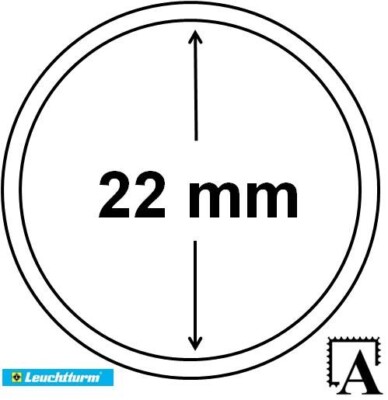 Leuchtturm 10er-Pack Münzkapseln für 22 mm Münzen (außen 28 mm) 300053 CAPS 22