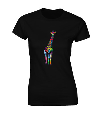 GIRAFFENFARBE DAMEN T-SHIRT COOL TIERLIEBHABER NATUR DESIGN GESCHENK GESCHENKIDEE