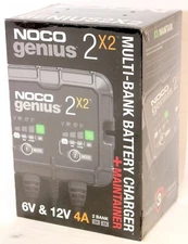 NOCO GENIUS2X2 2-Bank 4A (2A/Bank) 6V/12V Smart Battery Charger and Maintainer